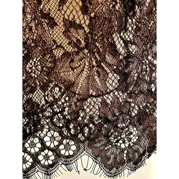 Slinky Black Floral Lacy Babydoll Lingerie with Eyelash Accents S/M - Picture 3 of 10